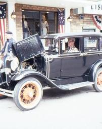 Black 1930s Ford with front open