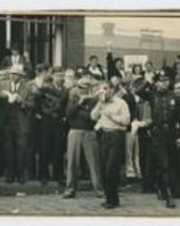 Ambridge Strike 1937 Police Intermingle in a Crowd of Strikers Photograph 