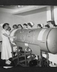 Demonstration of iron lung