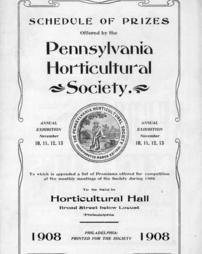 1908 Schedule of Prizes Offered by the Pennsylvania Horticultural Society
