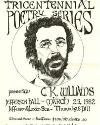 Pennsylvania tricentennial poetry series presents C.K. Williams.