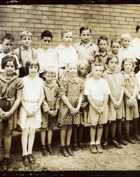 Thompsonville School students and teacher, 1936/1937.