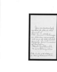 Invitation to I.V. Williamson's funeral, 1889