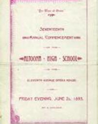 Altoona High School Commencement Program 1893