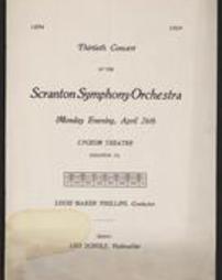 Thirtieth concert of the Scranton Symphony Orchestra.