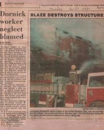 Blaze destroys structure
