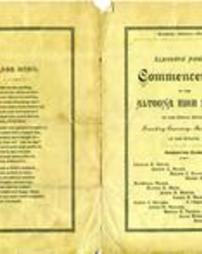 Altoona High School Commencement Program 1887