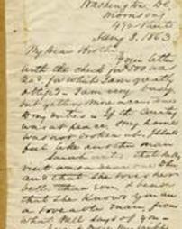 A letter from David Davis to Joseph H. Scranton, January 3, 1863.