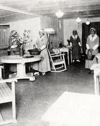 Red Cross canteen by train station, World War I