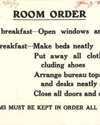 Room Order - 1927
