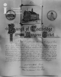 Burgess ticket of the Burgh of Coatbridge, Scotland, 7th June, 1906