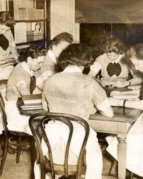 Student nurses from Williamsport Hospital studying in the library, 1941