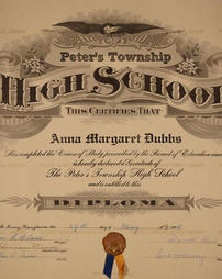 Anna Margaret Dubbs’ high school diploma, 1925.
