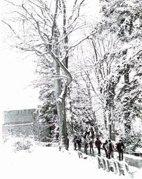 Winter scene outside Capwell Hall