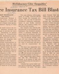 Fire insurance tax bill blasted