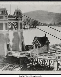 Rafts at Warren Eddy During Flood of 1873 (1873)