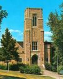 McCartney Library [3] color postcard, Geneva College, Beaver Falls, Pa.
