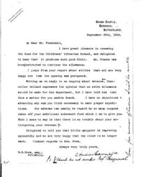 (Andrew Carnegie to W.N. Frew, September 29, 1906 (letterhead))
