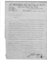 Correspondence regarding trade school funds, 1888