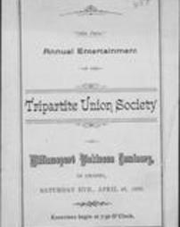 Annual entertainment of the Tripartite Union Society of  Williamsport Dickinson Seminary