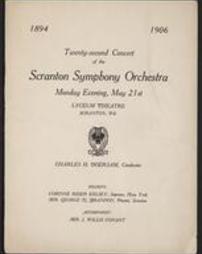 Twenty-Second concert of the Scranton Symphony Orchestra.