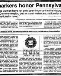 Historical markers honor Pennsylvania women.