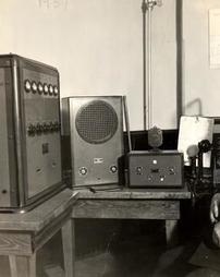 Capt. Harvey Zuber at radio desk, 1938