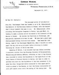(W.J. Holland to Andrew Carnegie, September 25, 1907)
