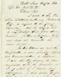 A letter written from J. Sewall to Reverend George Peck, August 20, 1861.