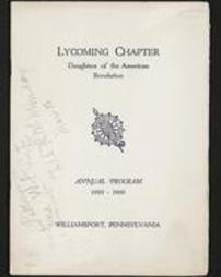 Lycoming Chapter Daughters of the American Revolution. Annual Program 1929-1930. Williamsport, Pennsylvania.