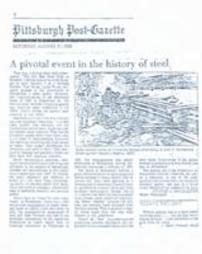 Pittsburgh Post-Gazette Pittsburgh Steel Article 1988