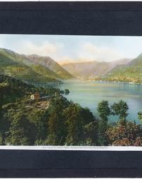 Italy. Como. Panorama della Città e lago visto da Borgovico