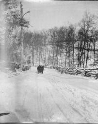 Horse drawn sleigh near Yoder's