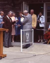 Judge Charles Coffroth Cuts Ribbon to Meyersdale Public Library