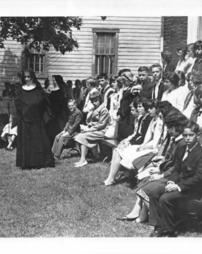 Carrolltown Public Library Dedication - Crowd and Nun