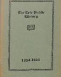 Erie Public Library Report 1924-1925