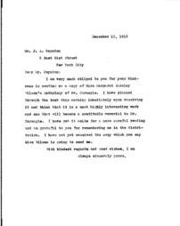 (Letter to Mr. J.A. Poynton, December 13, 1915)