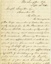 Letter from Davis Alton to Joseph H. Scranton, September 13, 1862.