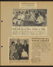 Williamsport Music Club Scrapbook: 1966-1967, 1967-1968