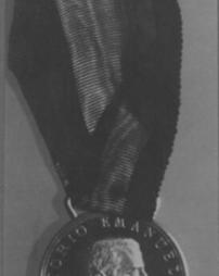 Medal awarded by Italian government in recognition of aid rendered during Avezzano earthquake-- January, 1915