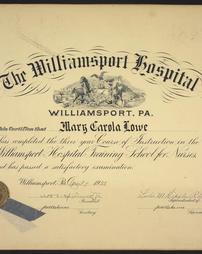 Diploma of Mary Carole Lowe