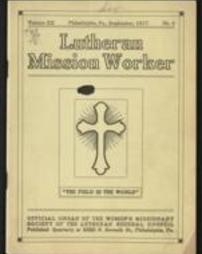 Lutheran Mission Worker Vol. 20, no. 4 (September 1917)