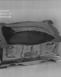 Burnished silver casket presented with the freedom of the Borough of East Ham, England, 30th May, 1906