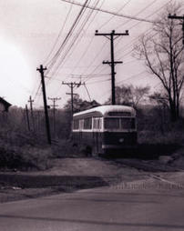 Snodgrass trolley stop, 1949.