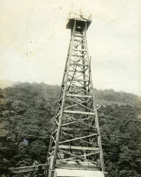 90 foot derrick at No. 3 well of Peoples Natural Gas (P.N.G.) Company
