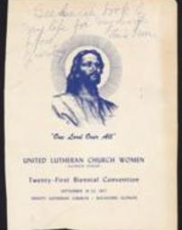 United Lutheran Church Women, Illinois Synod, Twenty-First Biennial Convention Program Cover