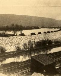 Cribbing in Susquehanna River used to catch logs during the lumber era