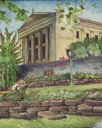 Philadelphia Museum of Art Landscape Rehabilitation. Rendering. 1991-