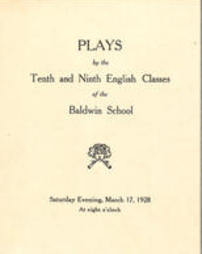 Plays by the Tenth and Ninth English Class - 1928