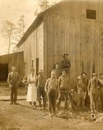 Group portrait at lumber camp